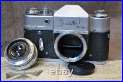 Soviet SLR Zenit-3 Vintage camera 1961? Lens Industar- 50 3.5/50mm