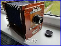 Soviet USSR Large Format wooden camera FKD 13x18 with Lens Industar 51 4,5/210