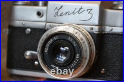 Soviet Zenit-3 SLR Vintage camera 1961? Lens Industar- 50 3.5/50mm