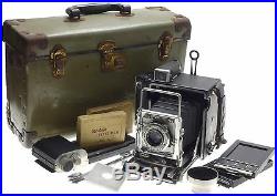 Speed Graphic Kodak Ektar 4.5/101mm lens large format bellows folding camera kit