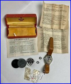 Steinbeck Watch Camera 1949 With rare close up lenses, box, instructions + more