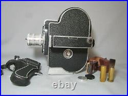 Stunning! Bolex Reflex 16mm Movie Camera, Handle, Som Berthiot Lens. Film Ready