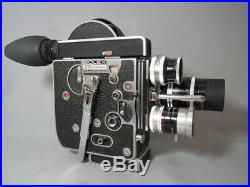 Super-16 Bolex Movie Camera. Kern Switar 10mm, 25mm, 75mm C-mount Lenses! Tested