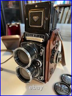 Tele Rolleiflex TLR Film Camera 135mm f/4 Lens, Case, Working Meter, Beautiful
