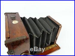 The Clydesdale Set Patent 1/4 Plate Wood & Brass Camera With Dial Brass Lens