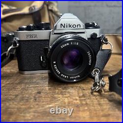 UNTESTED Vintage Nikon FM2 Silver 35mm SLR Film Camera with Nikon 50mm f1.4 Lens