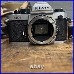 UNTESTED Vintage Nikon FM2 Silver 35mm SLR Film Camera with Nikon 50mm f1.4 Lens