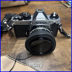 UNTESTED Vintage Nikon FM2 Silver 35mm SLR Film Camera with Nikon 50mm f1.4 Lens