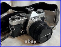 Used VTG Olympus OM-2n MD 35mm Film SLR Camera with 50mm Lens, Cap, Strap