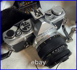 Used VTG Olympus OM-2n MD 35mm Film SLR Camera with 50mm Lens, Cap, Strap