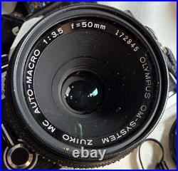 Used VTG Olympus OM-2n MD 35mm Film SLR Camera with 50mm Lens, Cap, Strap
