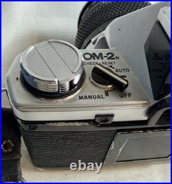Used VTG Olympus OM-2n MD 35mm Film SLR Camera with 50mm Lens, Cap, Strap