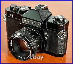 V-GOOD Vintage Black Chinon CS 35mm SLR Film Camera with2 Lens Kit FILM TESTED