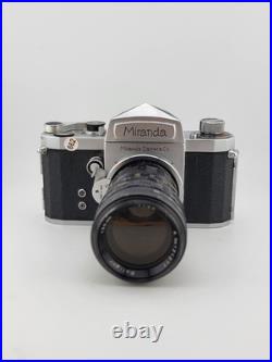 VINTAGE 1960 MIRANDA D 35mm CAMERA, SOLIGOR MIRANDA 135 mm LENS. Clean. Untested