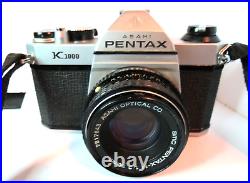 VINTAGE CAMERA ASAHI PENTAX K 1000 35mm SLR With SMC 12 50 MM LENS &LEATHER CASE