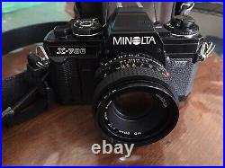 VINTAGE CAMERA MINOLTA X-700 MPS LENS 50 mm BATTERY NEW 100% WORK PRE OWNED