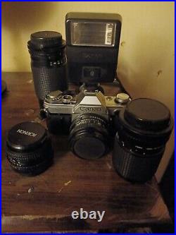 VINTAGE CANON AE-1 35mm CAMERA BUNDLE With ZOOM LENS LOT