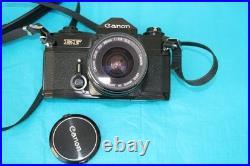 VINTAGE CANON EF 35mm CAMARA WITH A CANON LENS FD 28mm, SERIAL NUMBER 349450