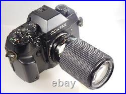 VINTAGE Contax AX 35mm SLR Film Camera w TOKINA 80-200/3.5-4.5 lens. READ