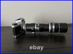 VINTAGE EXAKTA VX 1000 35mm CAMERA W TELEPHOTO LENS PIESKER BERLIN WEST GERMANY
