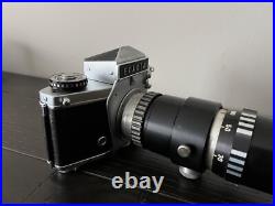 VINTAGE EXAKTA VX 1000 35mm CAMERA W TELEPHOTO LENS PIESKER BERLIN WEST GERMANY