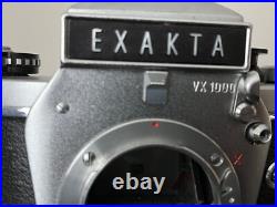 VINTAGE EXAKTA VX 1000 35mm CAMERA W TELEPHOTO LENS PIESKER BERLIN WEST GERMANY