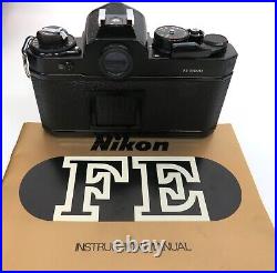 VINTAGE NIKON FE BLACK BODY SLR 35mm FILM CAMERA + 50mm 1 1.8 SERIES E LENS