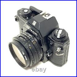 VINTAGE Nikon Em 35mm Film Camera SLR Body with50mm Lens & Case FILM TESTED