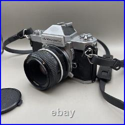 VINTAGE Nikon Nikkormat FT2 Silver Film SLR Camera with Nikkor 50mm f/1.4 Lens