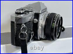 VINTAGE OLYMPUS OM-1 35MM CAMERA With OLYMPUS 50MM & 135mm LENS