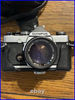VINTAGE OLYMPUS OM-1 35MM SLR FILM CAMERA G. ZUIKO 50MM f/1.4 LENS Case Untested