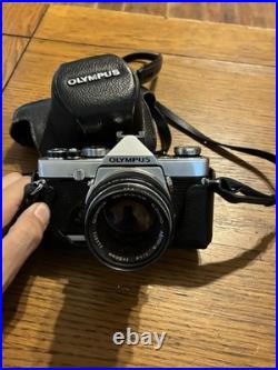 VINTAGE OLYMPUS OM-1 35MM SLR FILM CAMERA G. ZUIKO 50MM f/1.4 LENS Case Untested