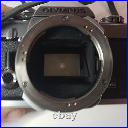 VINTAGE Olympus OM-1N Silver Film Camera + F. Zuiko AUTO-S 5. 0mm Japan WORKS