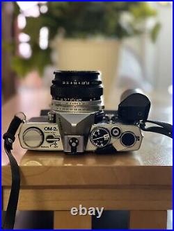 VINTAGE Olympus OM-2 35mm SLR Film Camera with 50mm lens and 200mm lens BUNDLE