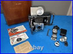VINTAGE Polaroid 110A Land Camera with Rodenstock Lens, Flash & Case Bundle