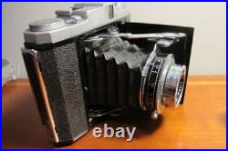 VINTAGE ZENOBIA FILM CAMERA with 6x4.5 cm 75mm F3.5 HESPER DOC Rapid LENS-Nice