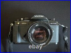 VIVITAR V3800N VINTAGE CAMERA With 35mm Lens, 4 New Film Rolls Carry Case Flash