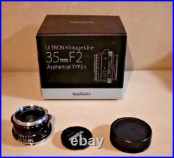 VOIGTLANDER Ultron Vintage Line 35mm f2 Aspherical Type II Lens Black VM Camera