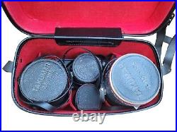 VTG Asahi TAKUMAR Camera Lens Set 2.5/135, 1.4/50, 4/45125 + Leather Carry Case