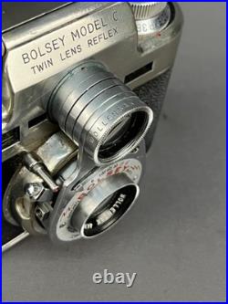 VTG Bolsey Model C Twin Lens Reflex (TLR) 35mm Camera 1950's + Case (8E)