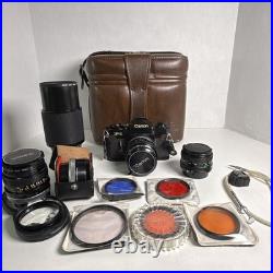 VTG CANON F1 35mm Film Camera with 50mm CANON Lens, 3 Extra Lenses + Accessories