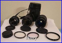 VTG. Camera Lens Lot Of 3. 50mm/80mm/135mm. For Yashica/Contax. Exc Cond