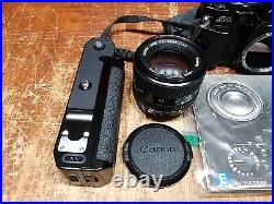 (VTG) Canon A-1 Camera with Canon FD 50mm 1.4 Lens + Canon Power Winder A + Manual