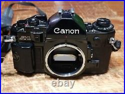 (VTG) Canon A-1 Camera with Canon FD 50mm 1.4 Lens + Canon Power Winder A + Manual