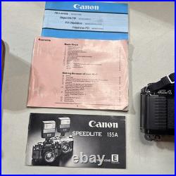 VTG Canon AE-1 Program 35mm Film Manual Camera With 50mm Lense, Flash & Case
