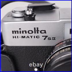 VTG Minolta Hi-Matic 7S ii Film Camera 35mm Rangefinder, Rokkor 40mm F/1.7 Lens