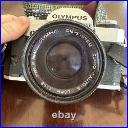 VTG Olympus omG Camera Body Lens Zuiko System 50mm F 1.8 MADE IN JAPAN Mint