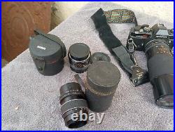 Very Nice Vintage Camera Lot. Konica, Yashica, Petri, Mamiya And Assorted Lenses