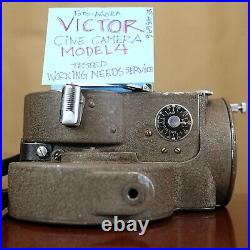 Victor Cine Camera Model 4, Ilex 75mm lens Tested works needs Service SEE VIDEO