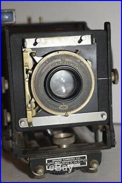 Vintage 1940's Brand Camera Co. LA, CA 4x5 Folding Bellows Camera withIlex 3 Lens